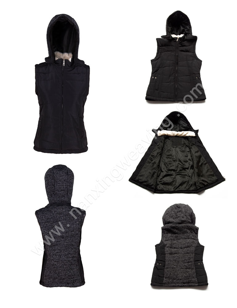 Womens Black Bubble Jacket With Hood