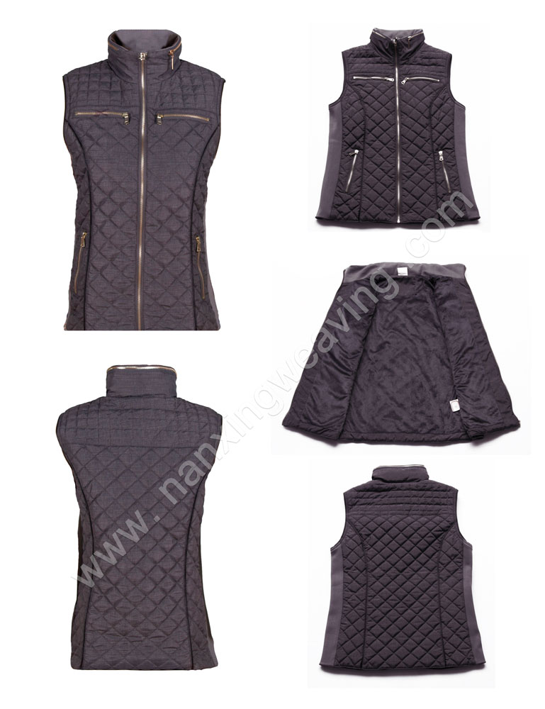 Ladies Padded Jacket Vest With Zipper