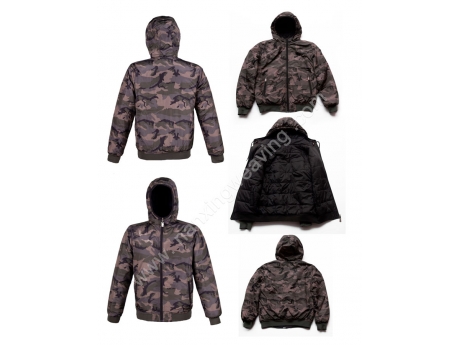 Men Hooded Camo Down Jacket