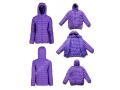 Purple Ladies Warm Waterproof Down Jacket With Hood 
