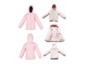 Pink Plain Girls Hooded Winter Windbreaker Fleece Lined Softshell Jacket 