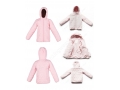 Pink Plain Girls Hooded Winter Windbreaker Fleece Lined Softshell Jacket 