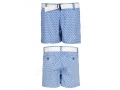 Sky Blue Houndstooth Design Mens Beach Trunks 