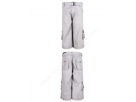 100 cotton beige multi pocket mens cargo shorts