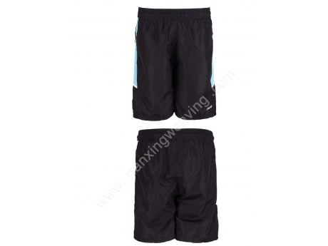 Black polyester sports shorts