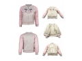 Nylon PU Coating Girls Embroidery Baseball Jacket  Coat 