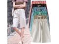 Women's Summer Cotton One-Piece Sports Shorts High Waist Thin Loose Breathable Elastic Waist Casual Straight Leg Trendy Shorts 